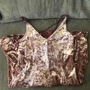 pink crushed velvet dress